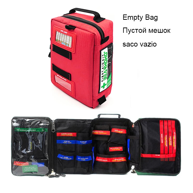 Large First Aid Kit Outdoor Emergency Survival kit Trauma Care Bag Medical Storage Bag for Hiking Camping Hunting Travel