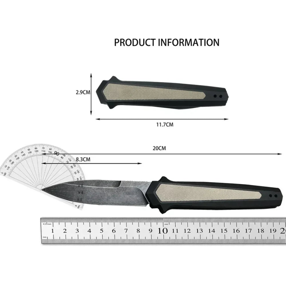 High Quality KS 7950 Pocket Knife 8Cr13Mov Stone Wash Blade Aluminum Handle Outdoor Tactical EDC Knives, Suitable for Camping