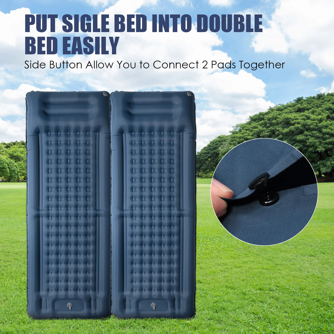Inflatable Sleeping Pad Extra Thick 4 Inch Sleeping Pad Mat Air Mattress with for Camping Backpacking Hiking Traveling Tent