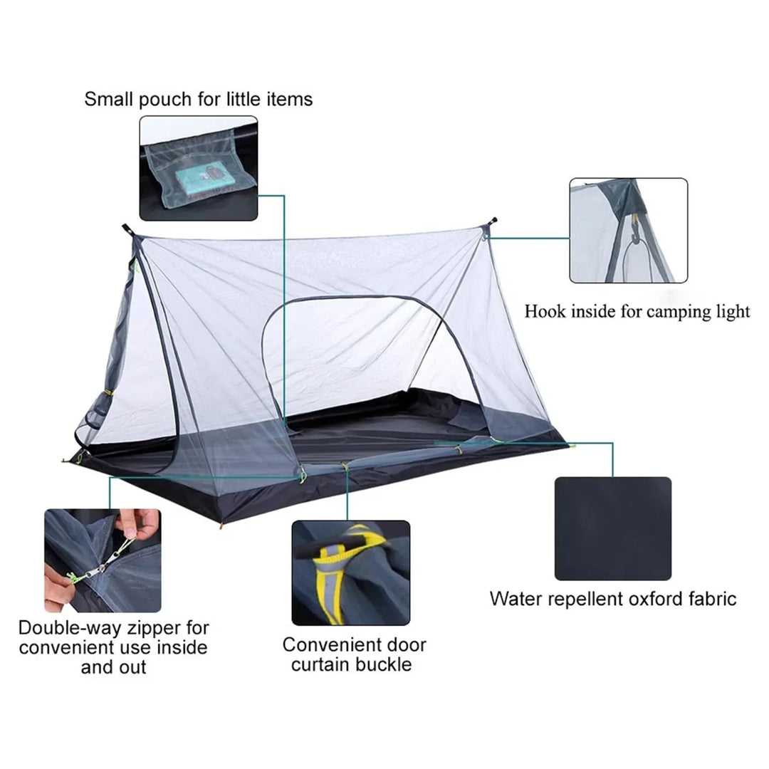 Inner Tent Mesh Tent Camping Mesh Tent Double Side Zippers Outdoor Rope Single/ Double Person Tent (No Rod) Ultralight
