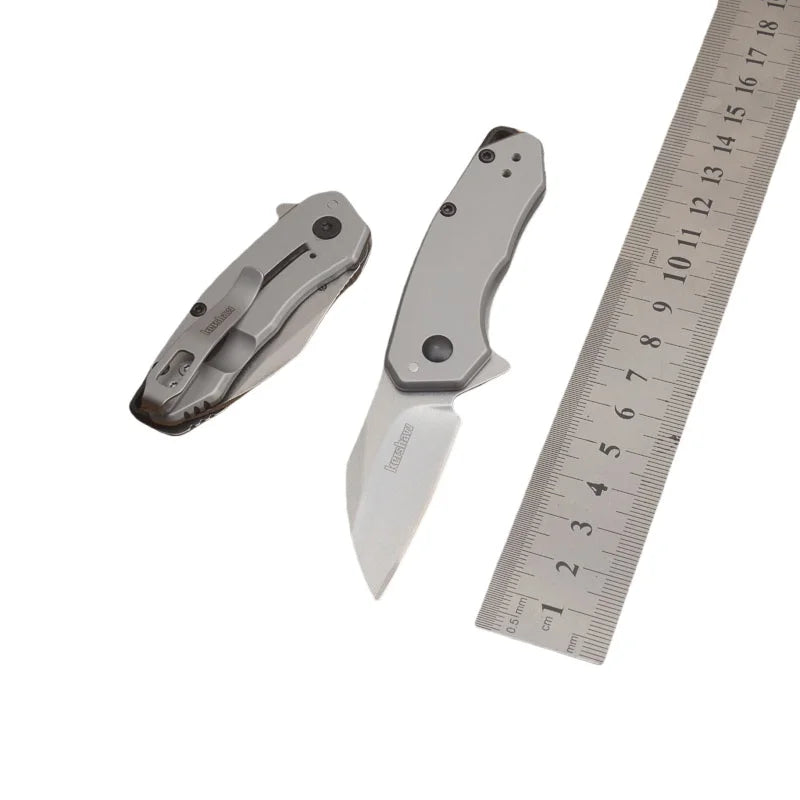 KS 1408 Folding Pocket Knife, 8Cr13Mov Blade, Steel Handle, Survival Knives, Utility EDC Tools, Outdoor Camping knife，Man's gift