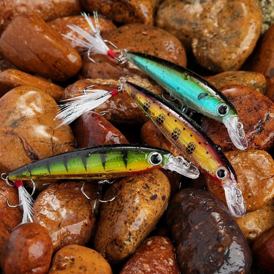 WALK FISH Floating Minnow Fishing Lure 80MM 7G Wobblers Freshwater Trout Hard Artificial Bait Pike Carp Swimbait Tackle Jerkbait