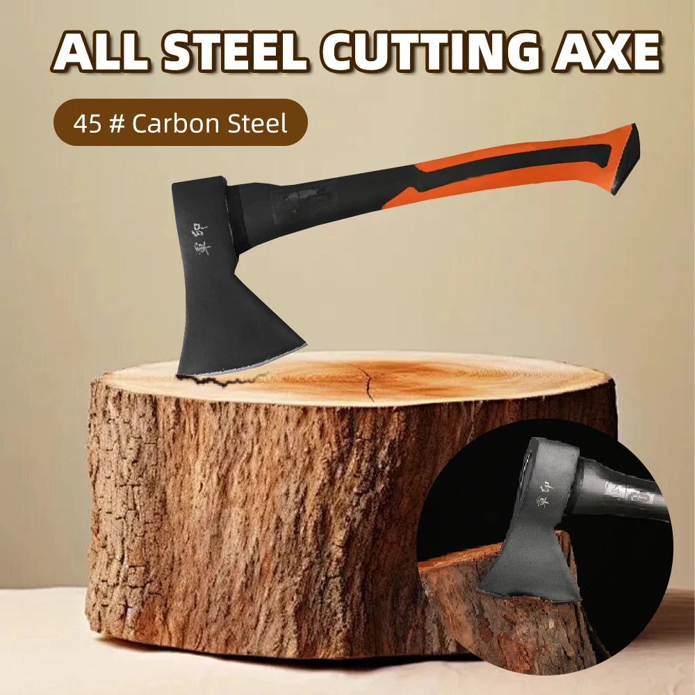 Mountain Axe Steel Axe Woodworking Axe Wood Splitter Outdoor Camping Tree Chopping Logging Axe Household Stake Splitting Tool