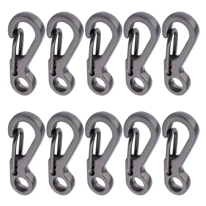 10Pcs/lot Mini Carabiner Paracord Tactical Gear Hooks Key Chain Camping EDC Survival Climbing SF Spring Backpack Clasps Keychain