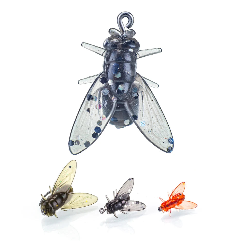 20Pcs/Boxed Fly Fishing Bait Simulation Flies Fishing Lure Sequined Soft Lure With Sharp Hooks For Freshwater Saltwater