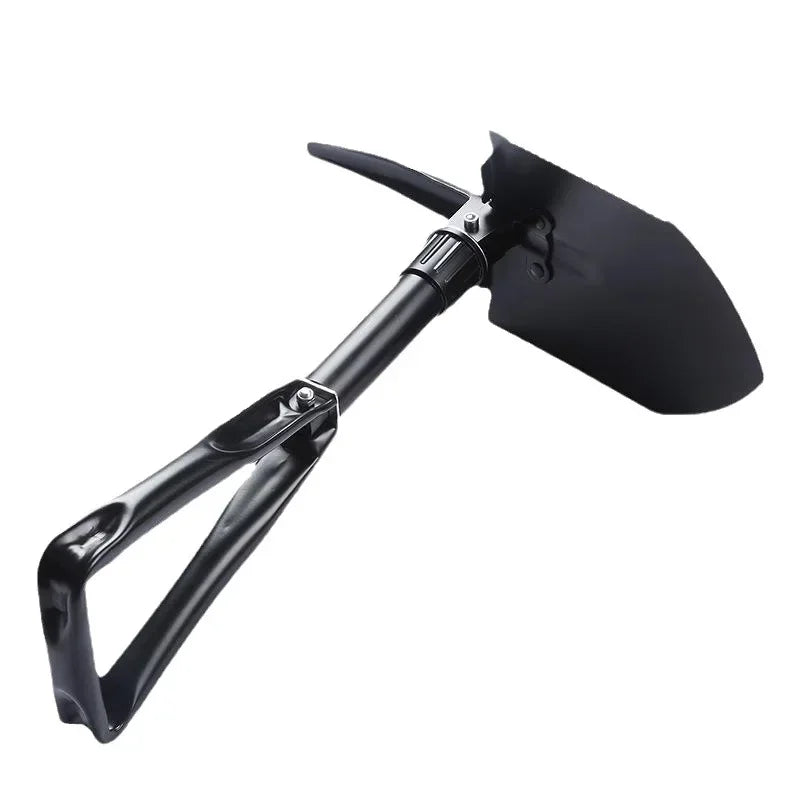 Multifunctional Folding Camping Shovel with Storage Bag Carbon Steel Military Style Entrenching Tool for Camping Gardening