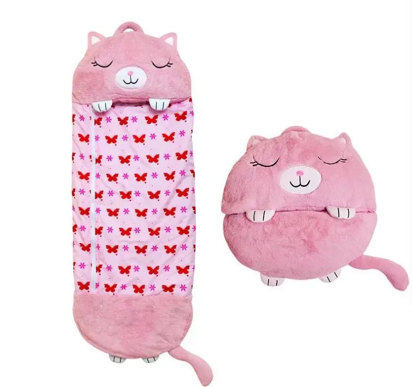 Colorful cartoon animal children's anti-kick home children's fun pillow pure cotton sleeping bag