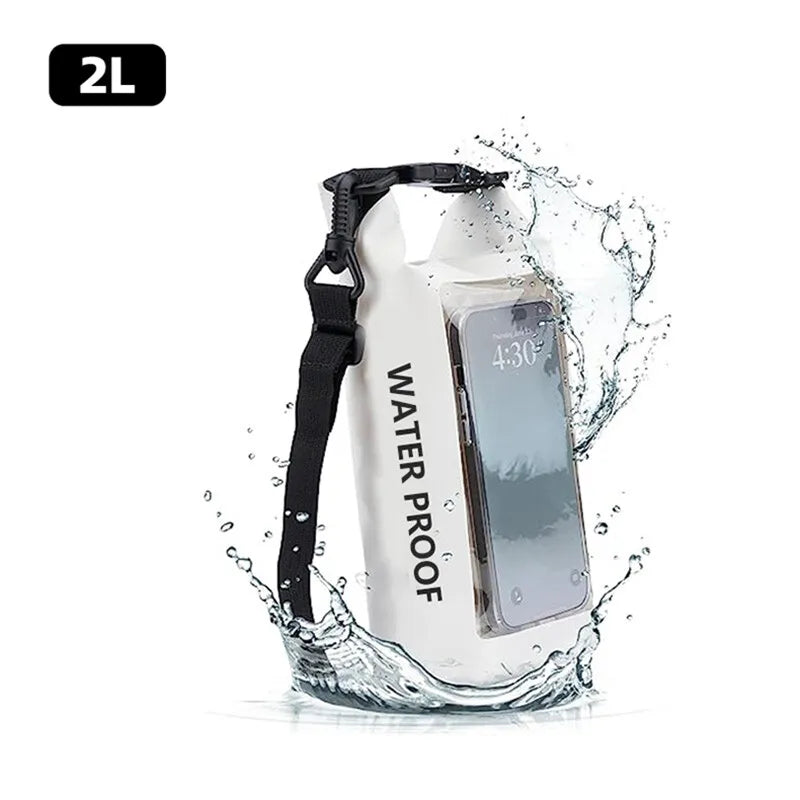 2L 5L Dry Bag Swimming Pack Touch Screen Outdoor Waterproof Kayak Storage Bag Trekking Drifting Rafting Surfing Boating Backpack