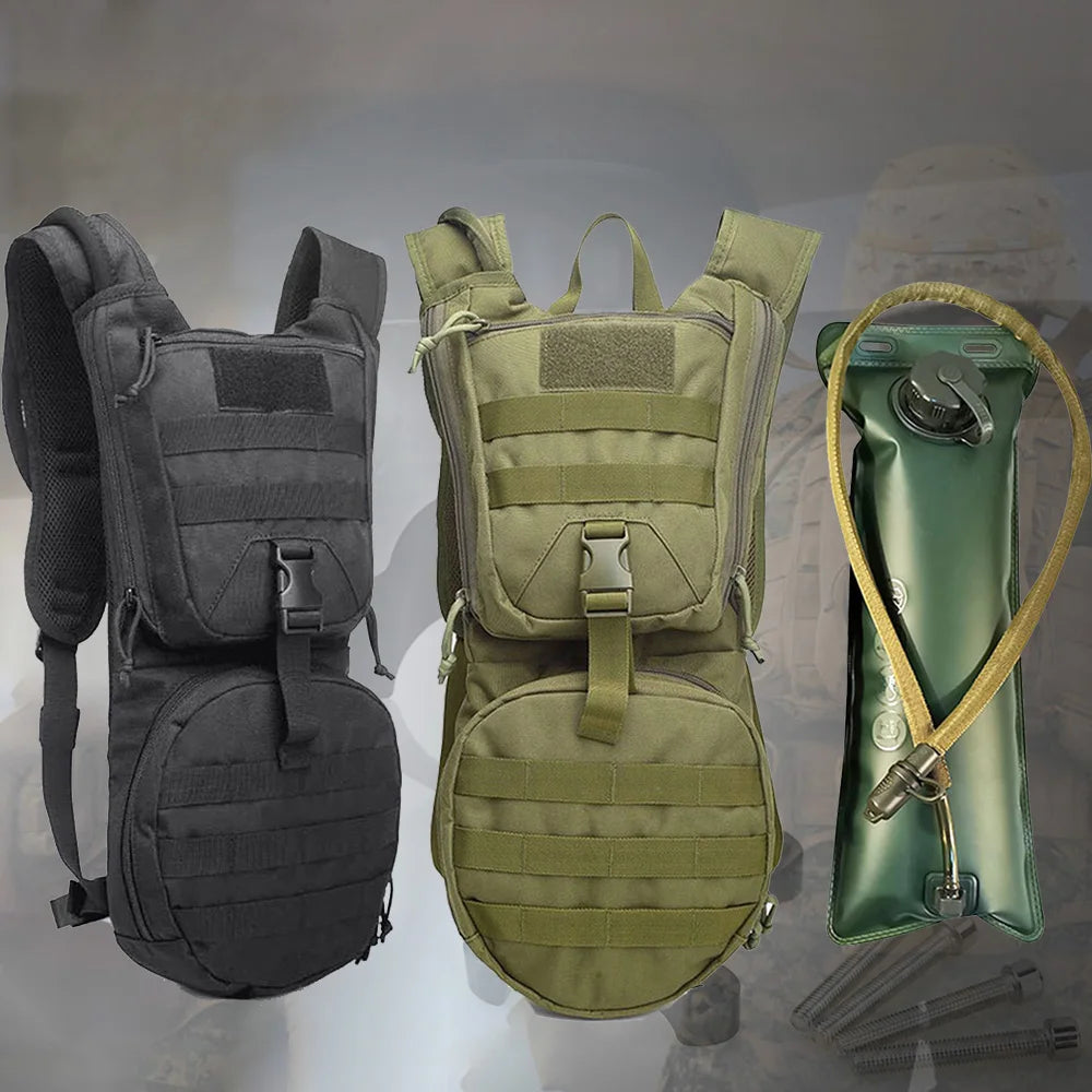 2 in 1 Hydration Backpack with 2/3L Water Bladder Water-proof  Water Bag for Outdoor Hiking Cycling Climbing Sport Equipment