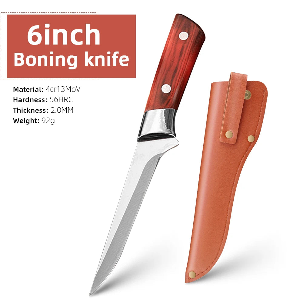 Kitchen Knife Boning Knife  Hand Forged Fillet Knife Stainless Steel Bone Meat Fruit Vegetables Fish Chef Knife