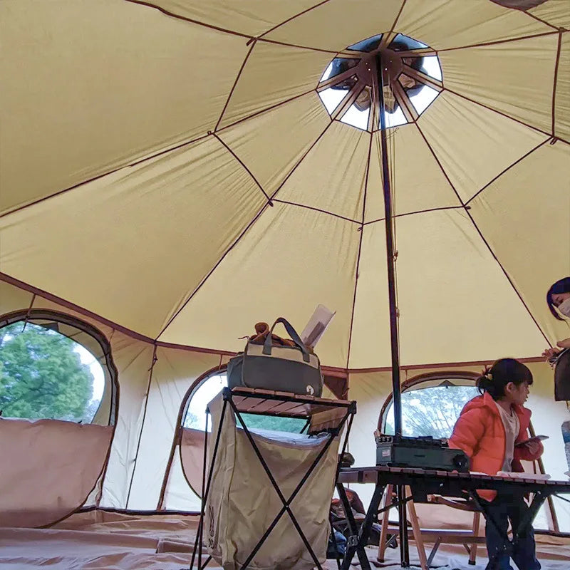 Outdoor Circus Tent Camping Cotton Canvas Rainproof Large Yurt Tent Camping Park Tent 4 Season Outdoor Camping Tent Family Tent