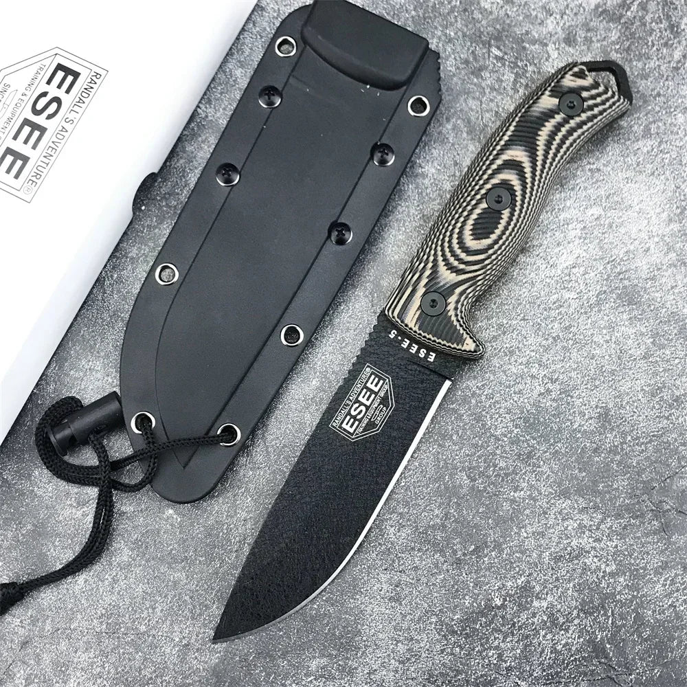 ESEE-5 Multitools Hunting Fixed Blade Knife  D2 Steel G10 Handle Outdoor Camping Cutting Tools EDC Tactical Survival Knives