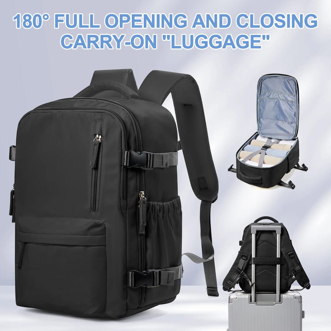 Cabin bag, 40*28*17cm, travel backpack men's backpack, boarding, lightweight, waterproof, business trip computer bag，army green.
