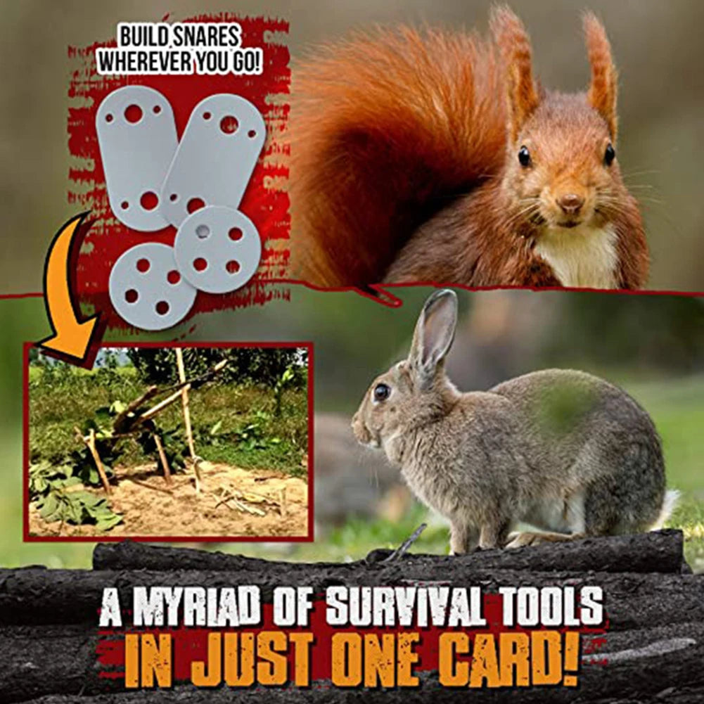 1-10Pcs Survival Tool Card Outdoor EDC Survival Fishing Hook Card Multifunctional Portable for Camping Hiking Hunting Tool Cards