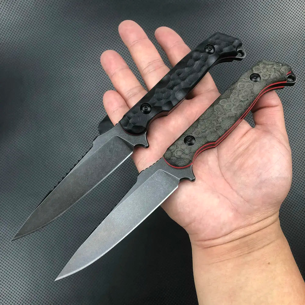 Trskt D2 Psk Tactical Knife,Hunting Knife,Survival Cool Camping Knife ,Edc Defense Tools Black Stonewash Blade Kydex Dropship