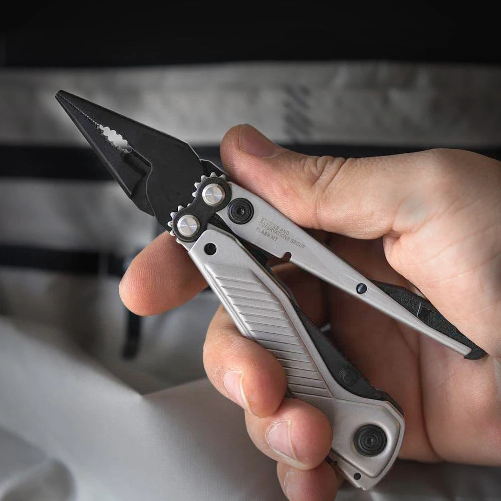 SOG 7-in-1 Flash MT Pocket-Sized Multi-Tool with Pliers & Folding Knife EDC Gear for Outdoor Camping, Survival & Emergencies