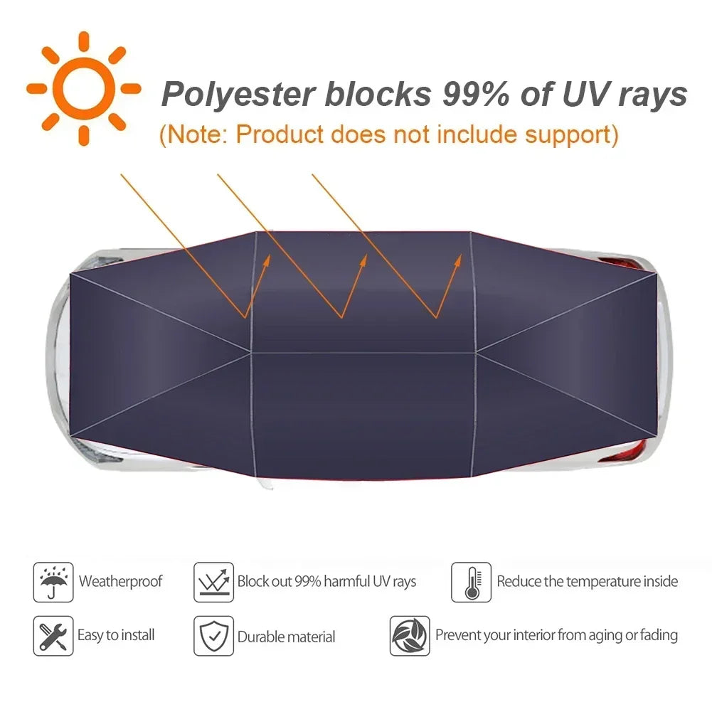 Car Roof Sun Umbrella Car Roof Cloth Dustproof And Uv Resistant Outdoor Waterproof Folded Portable Canopy Cover New