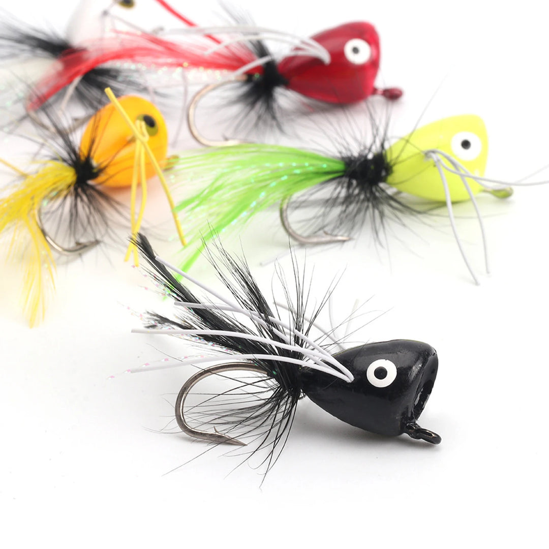 Fly Fishing Lures Fishing Popper Realistic Outdoor Fishing Lures with Hooks for Salmon Bass Panfish Fishing Lures for Bass
