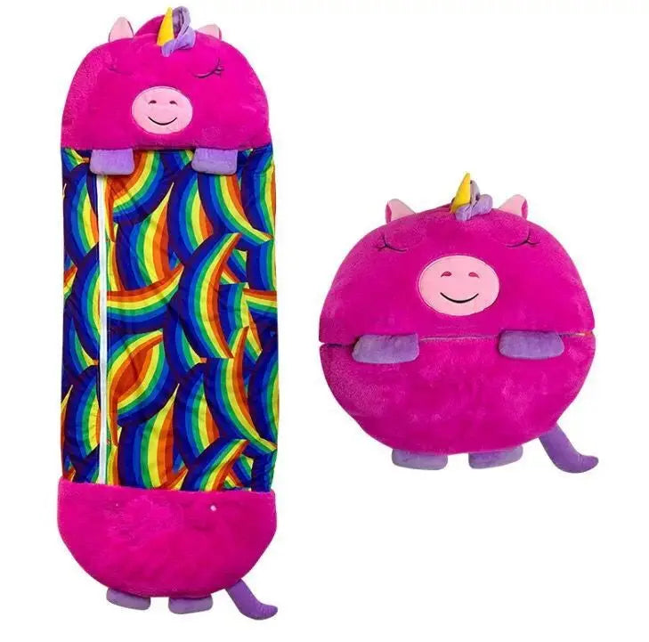 Colorful cartoon animal children's anti-kick home children's fun pillow pure cotton sleeping bag