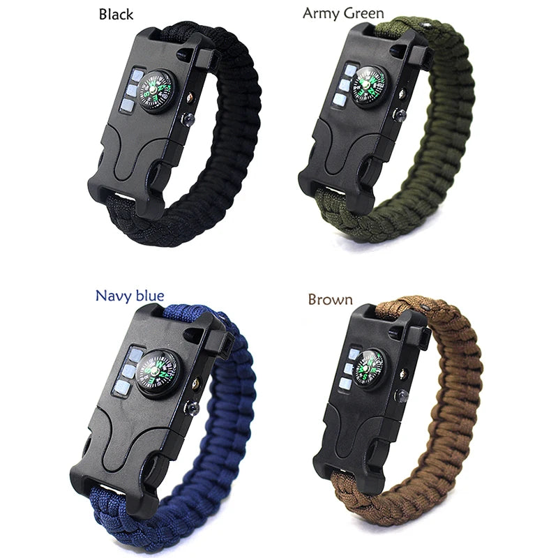 7 in 1 Laser Flashlight bracelet Buckle Wholesales Survival Paracord Bracelet Buckle Hand-woven Infrared Equipment Survive Tool