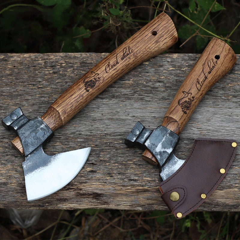 Tactical Survival Axe Camping Self Defense Axes Outdoor Tourist Cut Firewood Hand Axe Multiuse Wooden Handled Hammer Axes