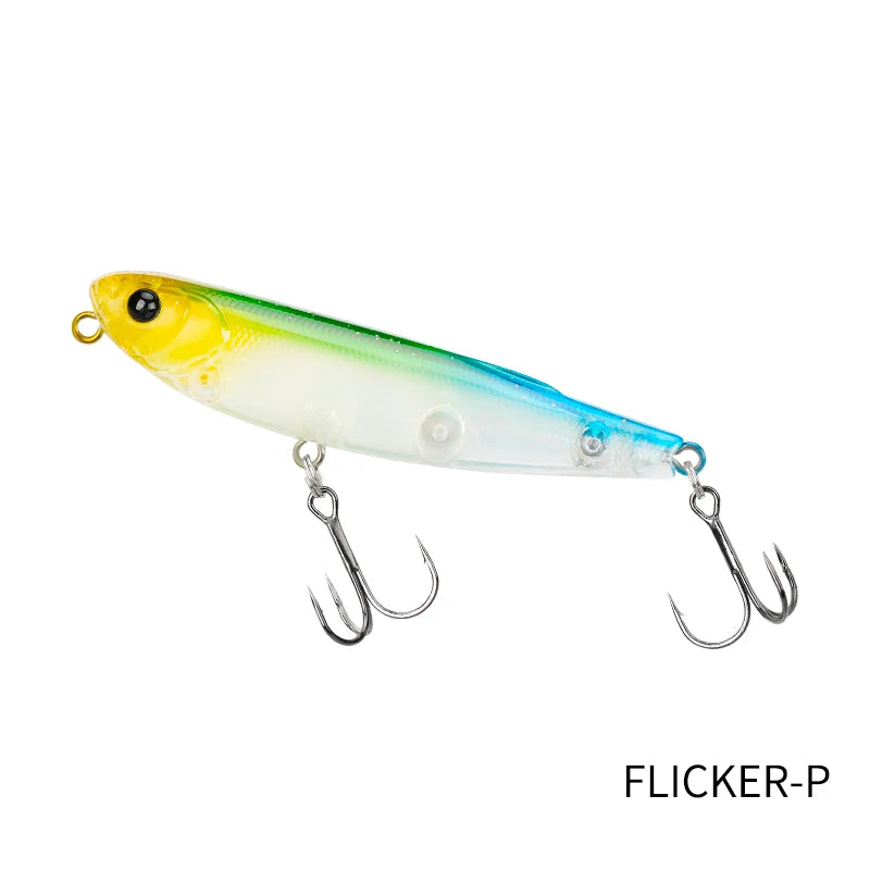 TSURINOYA FLICKER 70F Surface Fishing Lure Z Dog Floating Pencil 70mm 8.4g Chatter Artificial Hard Baits Trout Bass Pike Plug
