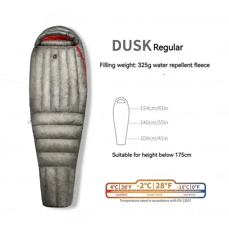 AEGISMAX DUSK Series Sleeping Bag Upgrade 7D Nylon 800FP Ultra Dry Down Pro Ultralight Sleeping Bag Camping Hiking for Men & Wom