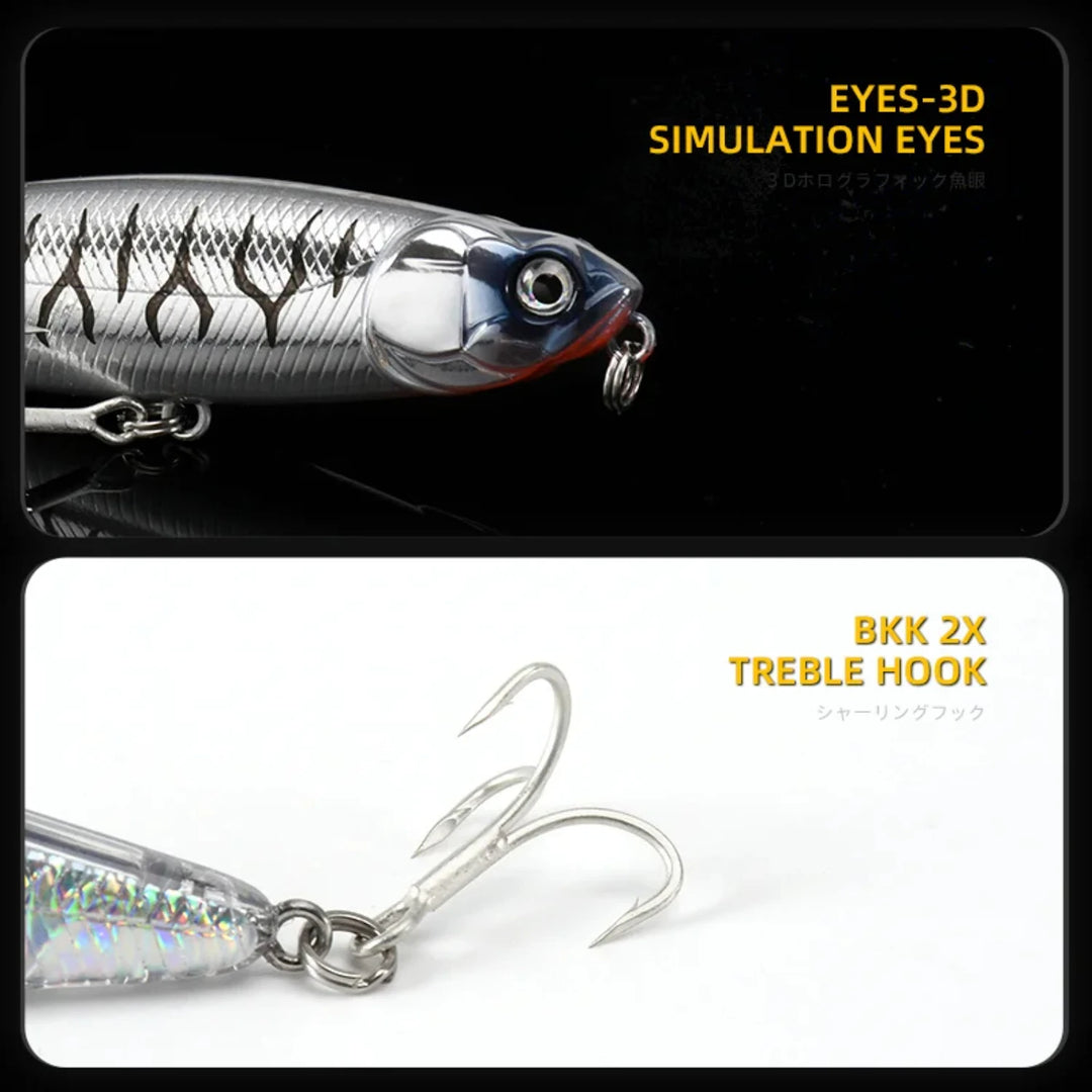 RIPPLE 87 Topwater Pencil WTD 87mm 9g Surface Fishing Lure Walk The Dog Artificial Saltwater Hard Bait Bass Plastic Walker