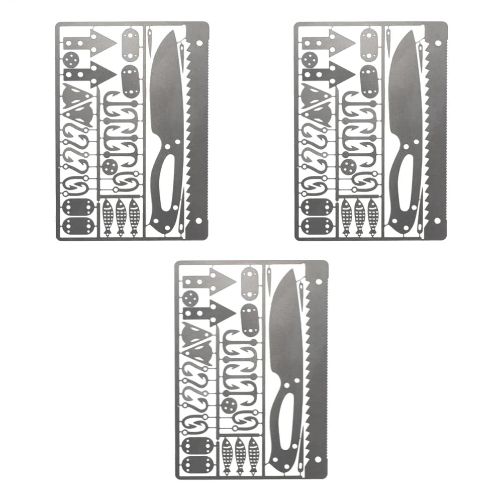 1-10Pcs Survival Tool Card Outdoor EDC Survival Fishing Hook Card Multifunctional Portable for Camping Hiking Hunting Tool Cards
