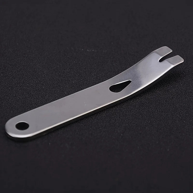 Stainless Steel Mini Crank Crowbar and Pocket Pry Bar - Keychain Multi Tool for Survival, Camping, and EDC