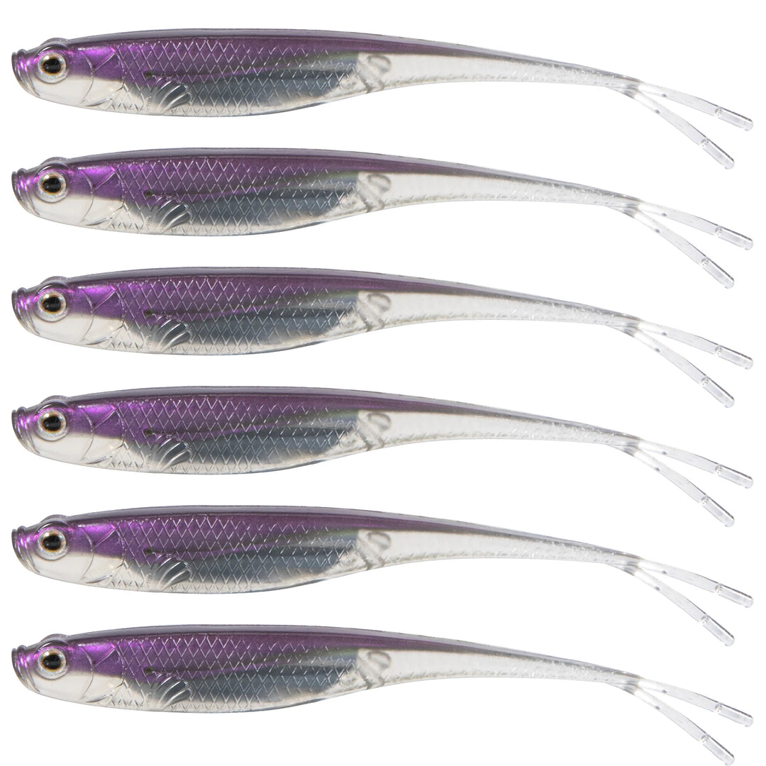 Dr.Fish 5/6pcs Fishing Soft Lure Plastic Saltwater Fork Tail Drop Shot Silicone Soft Bait Worm Bass Trout Pike Walleye Weedless