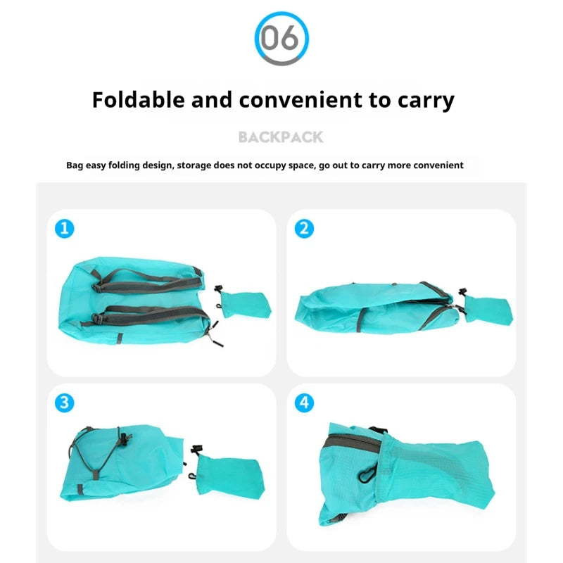 Portable Outdoor Sports Backpack, Ultra Light Large Capacity Folding Backpack, Perfect for Hiking, Biking, Traveling, Commuting