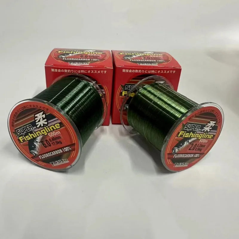 500M Nylon Fishing Line 3.8-21KG Fluorocarbon Coated Monofilament Fishing Leader Line Carp Fishing Wire Fishing Accessories