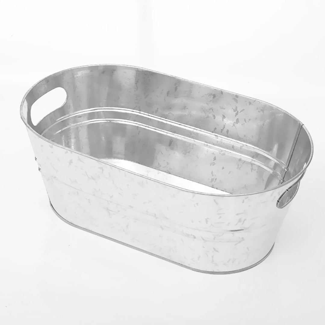 Oval Ice Bucket Beverage Cooler with Handles Bar KTV Universal Metal Ice Bucket for Home Party Outdoor Camping