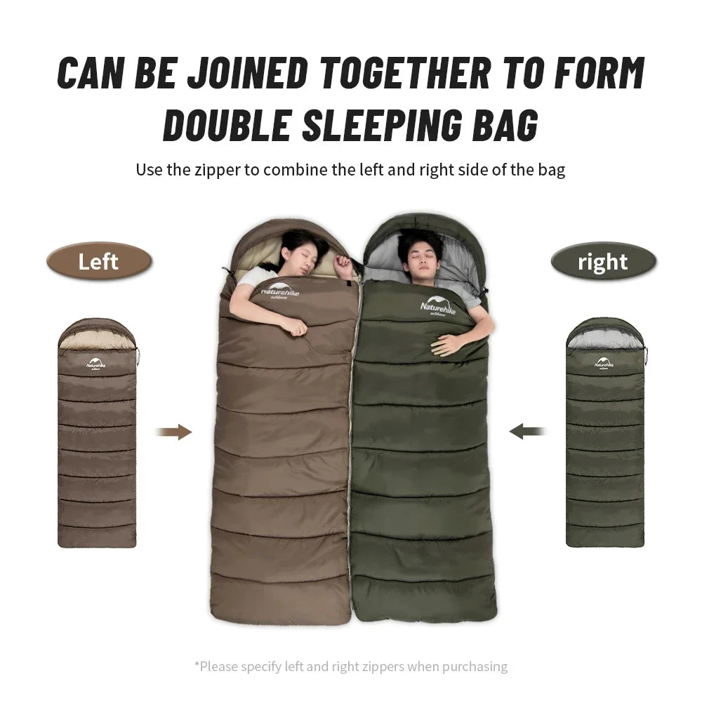 Naturehike Sleeping Bag Ultralight Waterproof Sleeping Bag Cotton Quilt Portable Envelope Sleeping Bag Camping Sleeping Bags