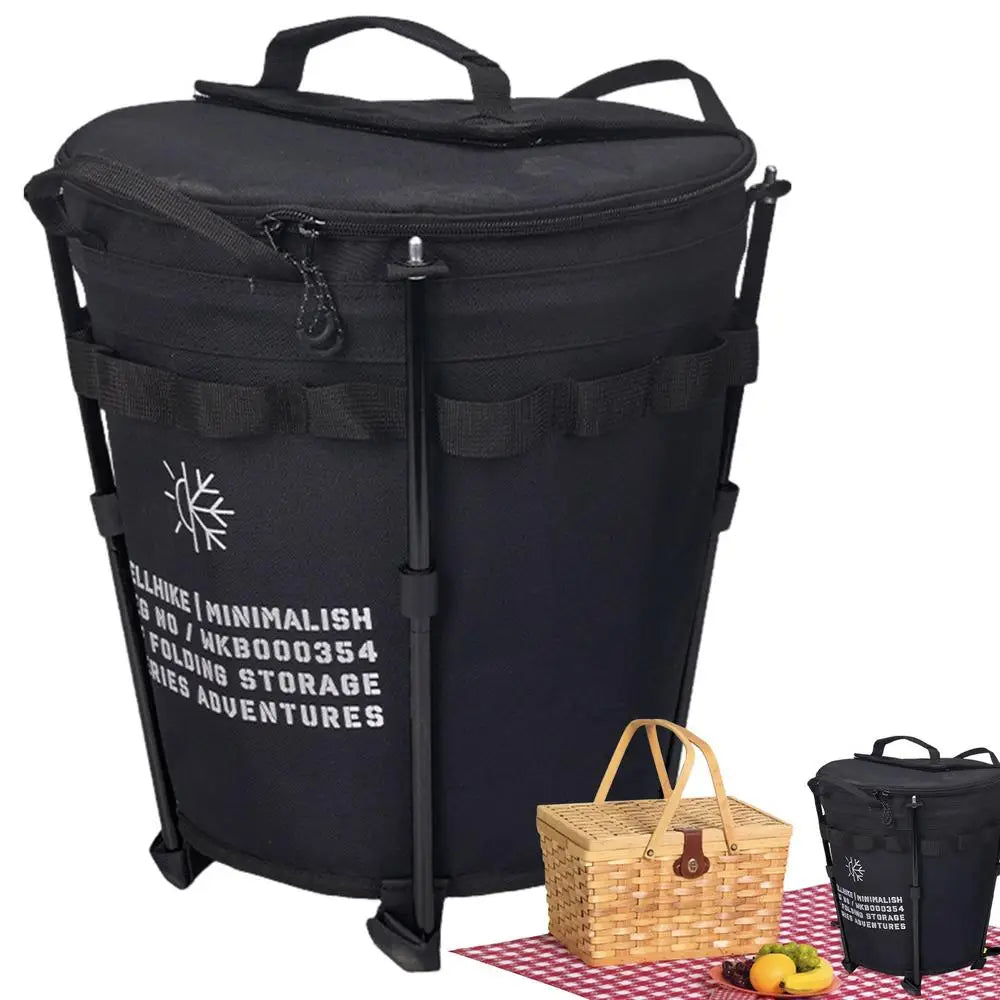 Foldable Ice Buckets 20L Car-Mounted Round Insulation Barrel Portable Cooler Bag With Waterproof Inner Layer For Drinking