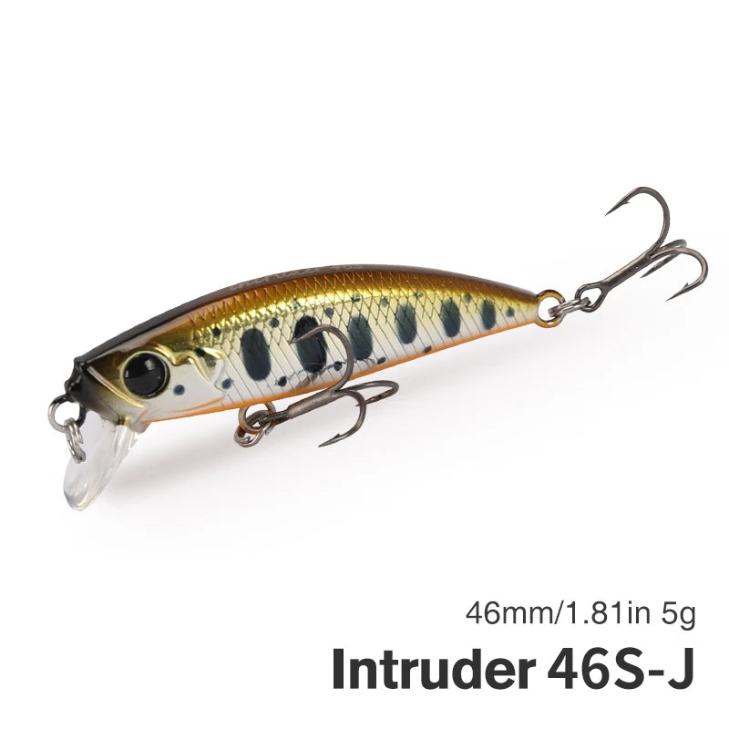 TSURINOYA 46S Sinking Minnow Fishing Lure Intruder 46mm 5g Artificial Trout Ajing Stream Lake Jerkbait Rockfishing Hard Baits