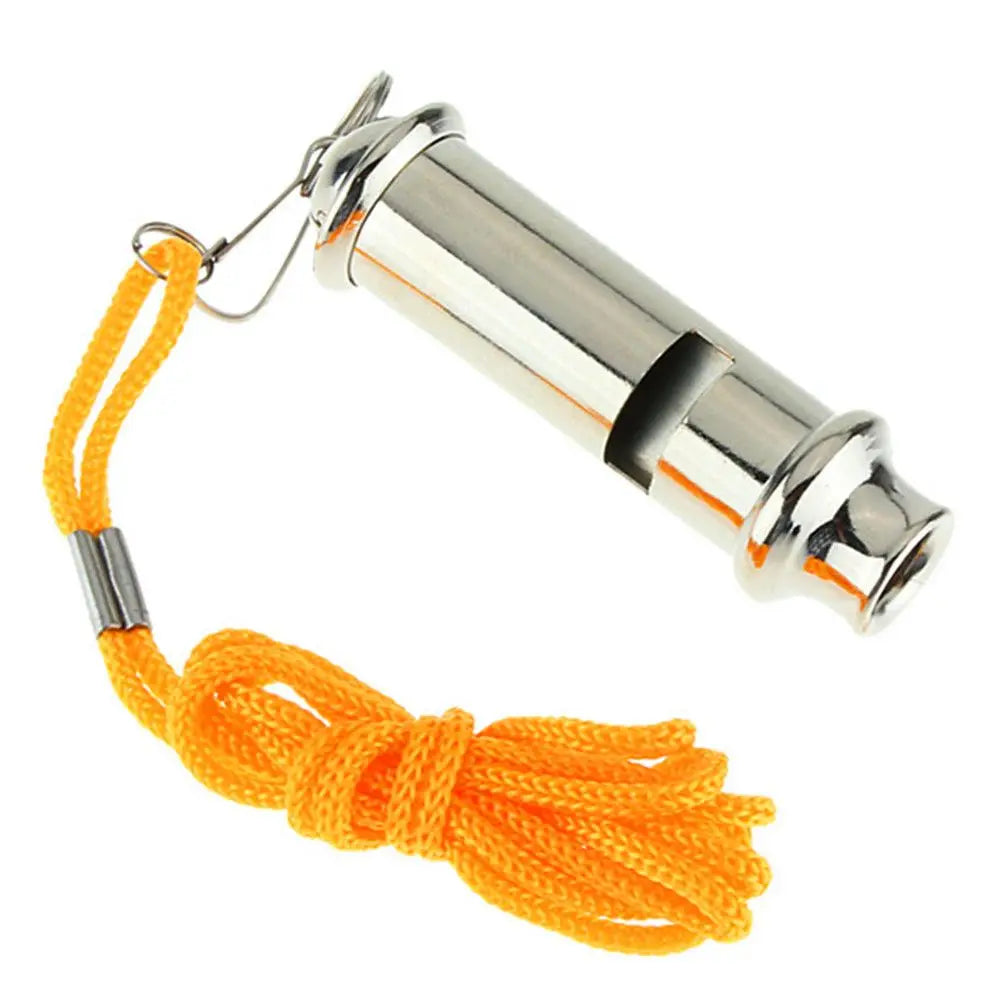 Survival Whistle with Lanyard Metal Whistle for Police Traffic Whistle Portable Security Warning