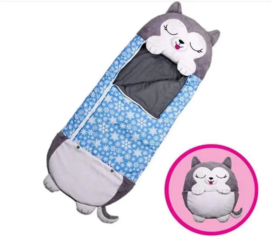 Colorful cartoon animal children's anti-kick home children's fun pillow pure cotton sleeping bag