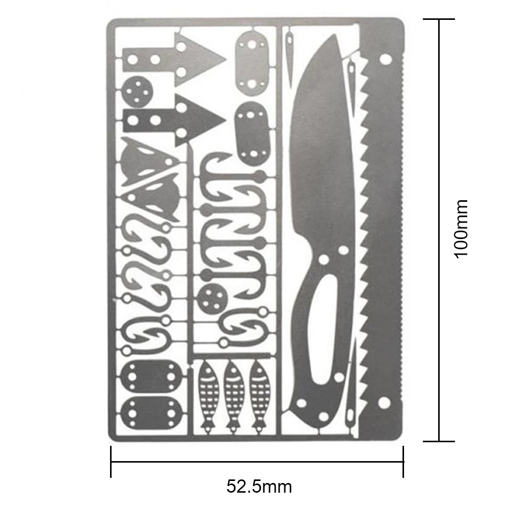 1-10Pcs Survival Tool Card Outdoor EDC Survival Fishing Hook Card Multifunctional Portable for Camping Hiking Hunting Tool Cards