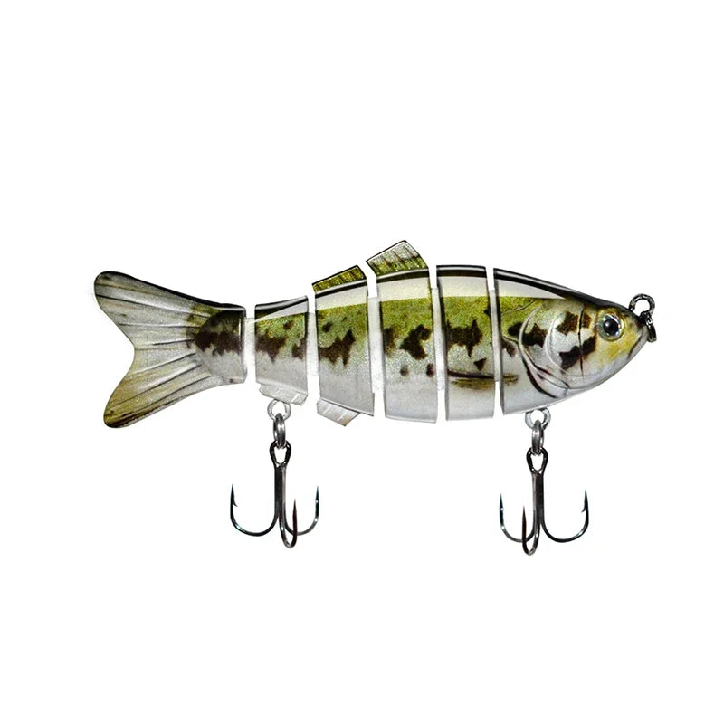 4 Inch 6 Segments Jointed Hard Artificial Fishing Lures Bionic Crankbait Sinking Wobblers Sea Plastic Fishing Accessories Trout
