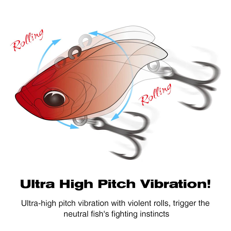 TSURINOYA 50S Vibration TEMPTER 50mm 12.5g Long Casting Sinking Fishing Lure VIB Winter Fishing Lipless Hard Bait For Pike Bass