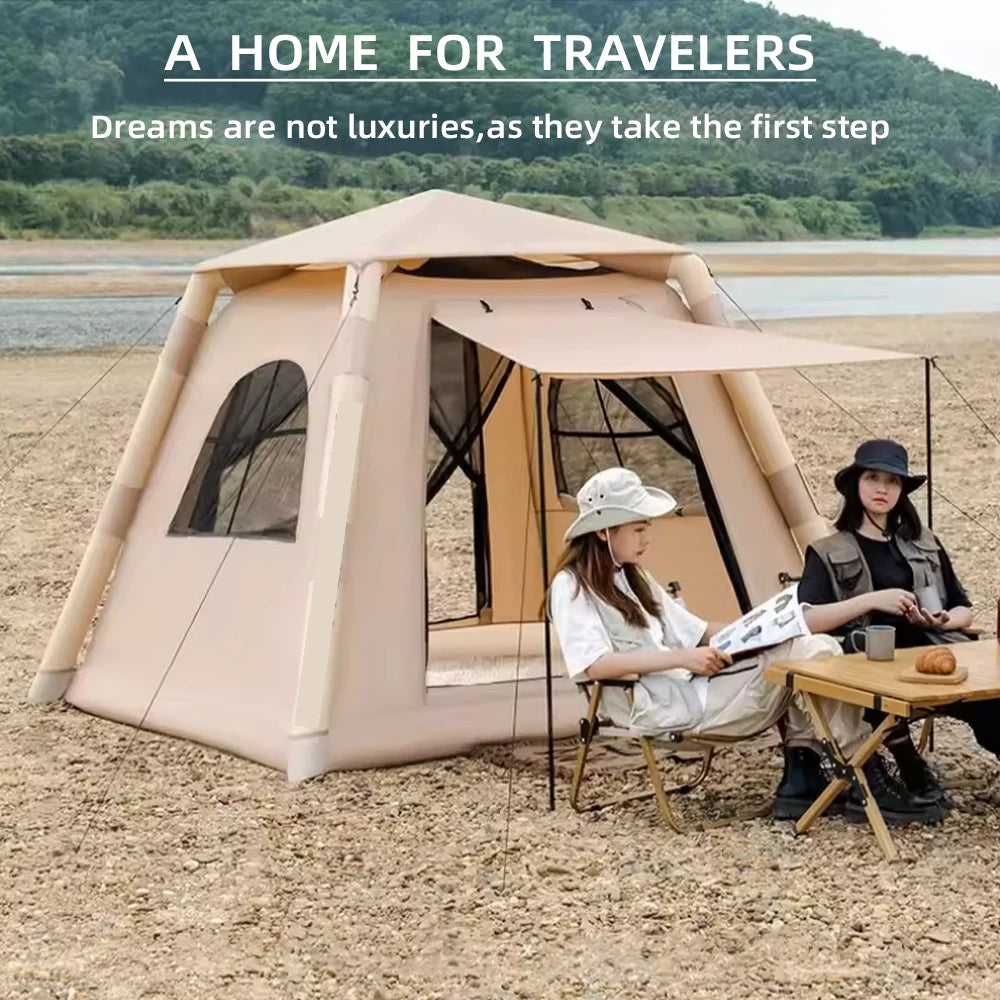 Large Air Tent That Can Accommodate 5-8 people, Portable Outdoor Waterproof Tent, Perfect For Camping  Hiking