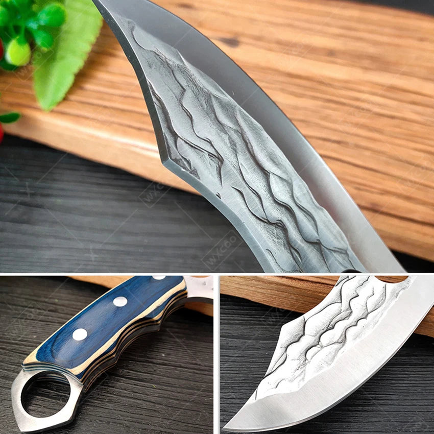 Kitchen Meat Cleaver Butcher Hand Forged Boning Knife Professional Utility Knives Slicing Fish Fruit Stainless Steel Chef Knives
