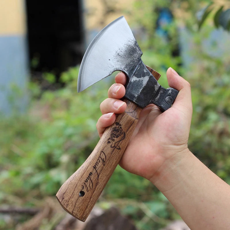 Tactical Survival Axe Camping Self Defense Axes Outdoor Tourist Cut Firewood Hand Axe Multiuse Wooden Handled Hammer Axes