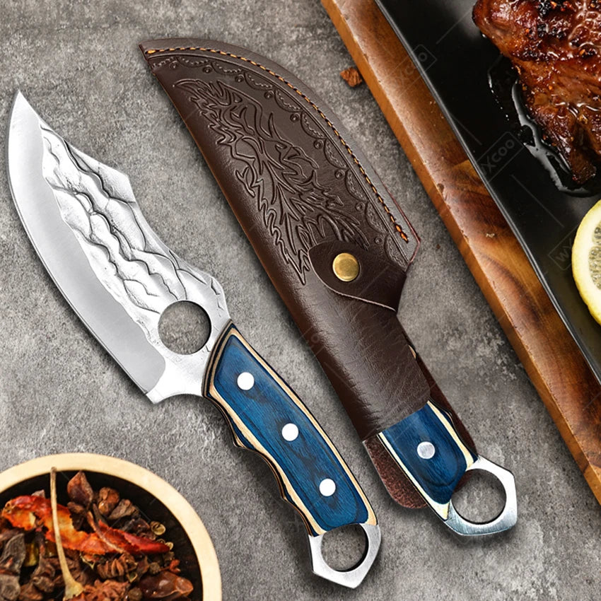 Kitchen Meat Cleaver Butcher Hand Forged Boning Knife Professional Utility Knives Slicing Fish Fruit Stainless Steel Chef Knives