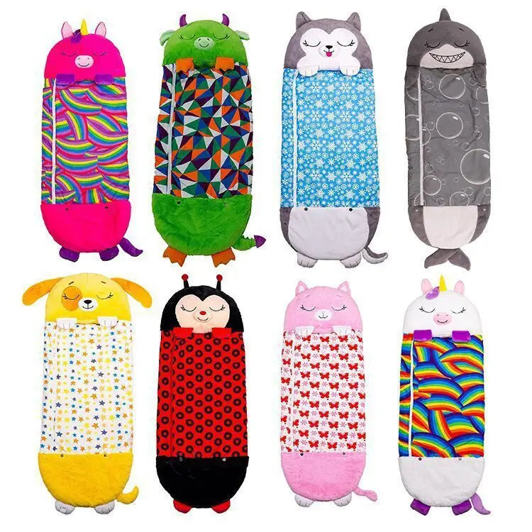 Colorful cartoon animal children's anti-kick home children's fun pillow pure cotton sleeping bag