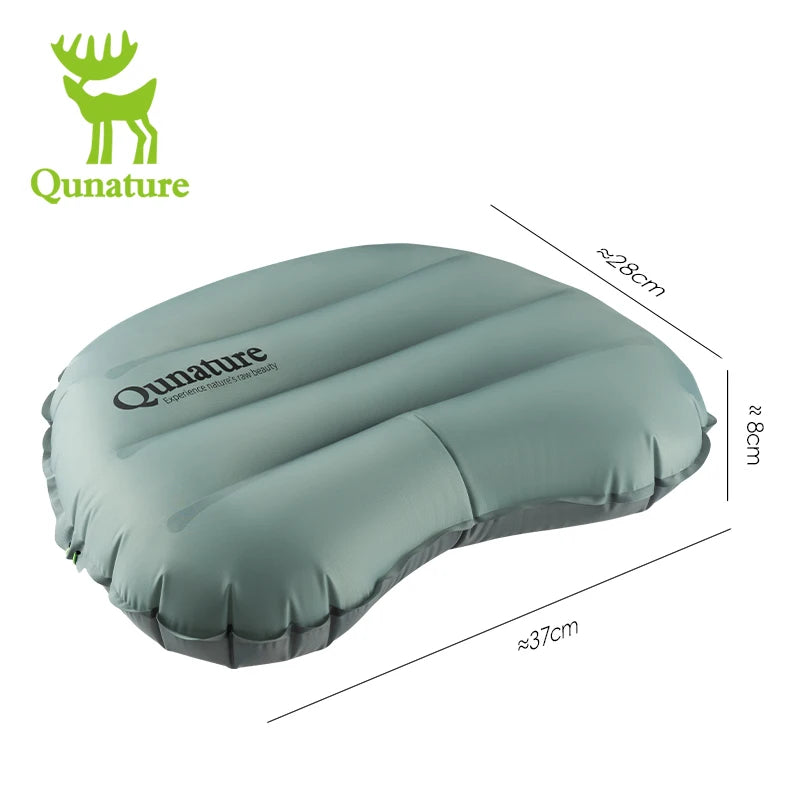 Qunature Inflatable Pillow Outdoor Travel Pillow Lightweight Sleeping Bag Tent Nap Air Cushion Pillow Neck Protection Camping