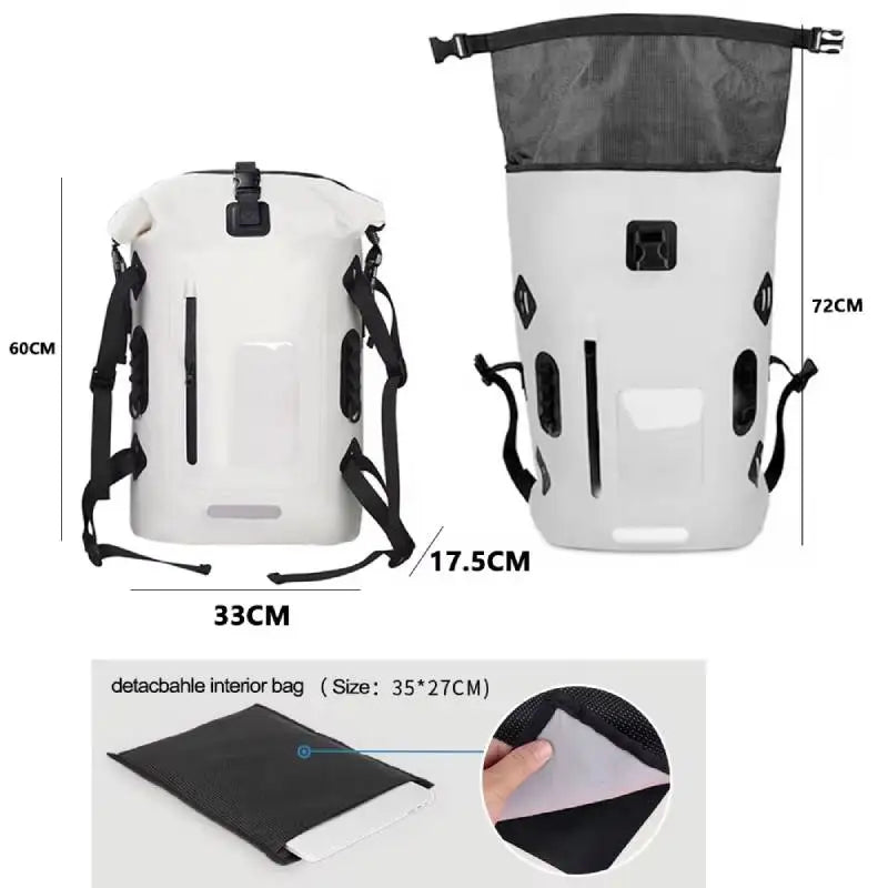 30L Waterproof Dry Bag Fishing Backpack Drift Swimming River Trekking Shoulder Bait Fishing Bucket Gear Diving Rafting Kayak Bag
