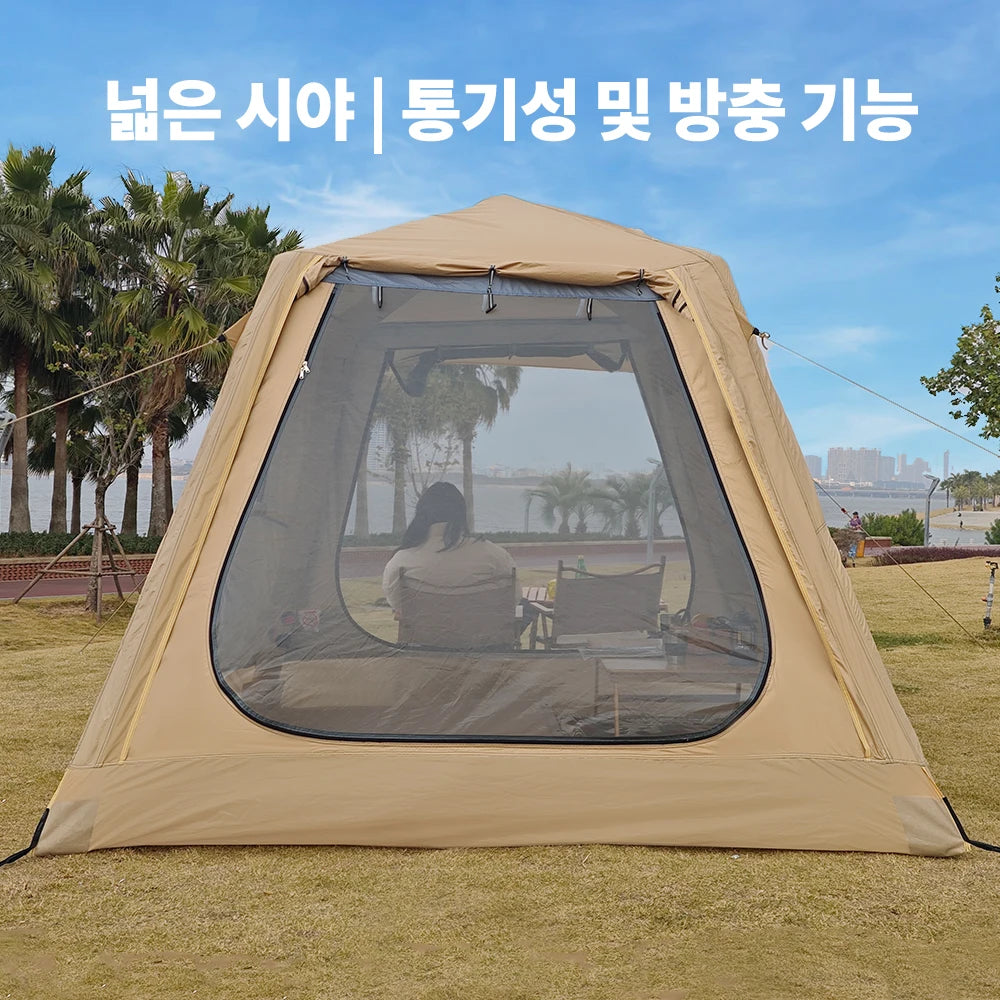 4 Person Waterproof Air Tent Glamping Camping Large Dome Family One Touch Automatic Fast Set Up Inflatable Tent Air Shelter Tent